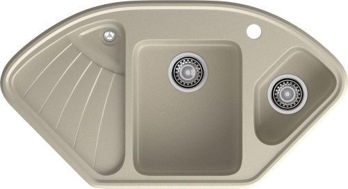 Кухонная мойка Granfest Corner C-1040E топаз 105х55 цвет серый поверхность матовая