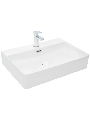 Раковина из сантехнического фаянса WeltWasser WW SK 10000003865 60х40 подвесная цвет белый 1 отверстие под смеситель