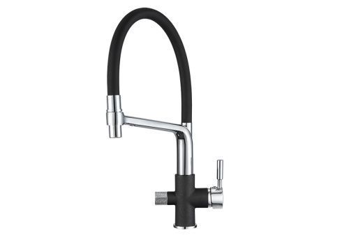 Смеситель для кухни Granula 0075, ШВАРЦ на мойку черный