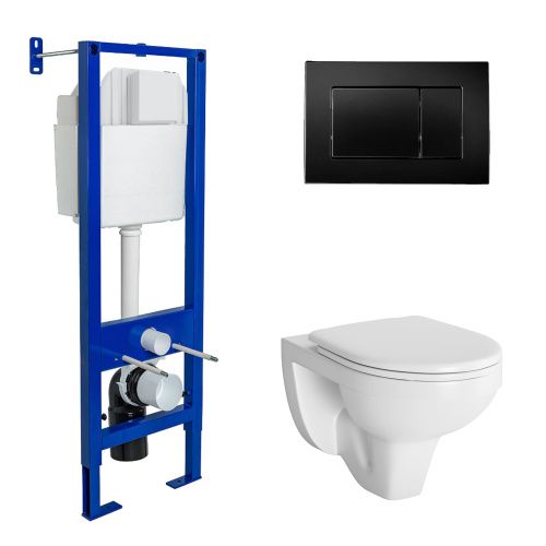 Комплект унитаз с инталляцией и клавишей смыва Berges АТОМ 042431