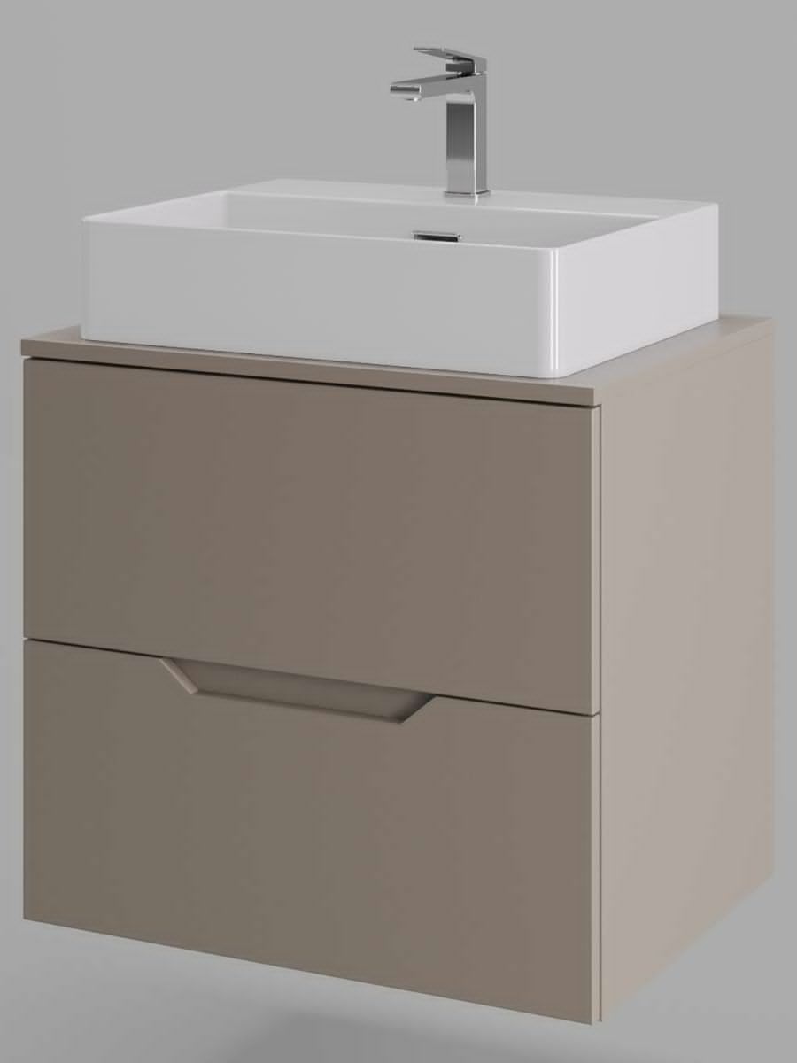 Тумба с раковиной Orange Line Li-60TuLMDF+B04-500W 60х50 подвесная цвет бежевый - фото 2