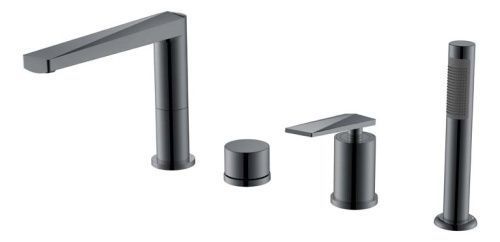 Смеситель Boheme Venturo 370-SGM на борт ванны серый