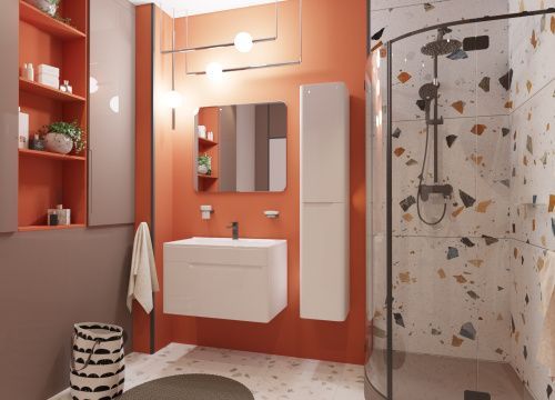 Тумба с раковиной Эстет Kare Luxe ФР-00015245 90х40 подвесная цвет белый