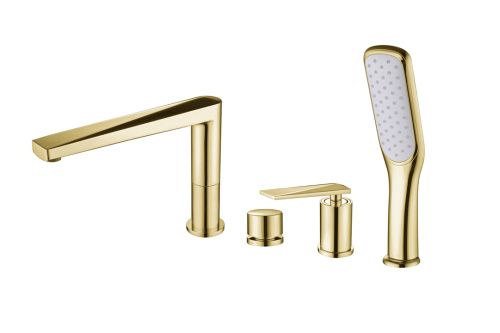 Смеситель Boheme Venturo 380 на борт ванны золото