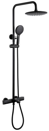 Душевая стойка Abber AF8516B настенная цвет черный с термостатом