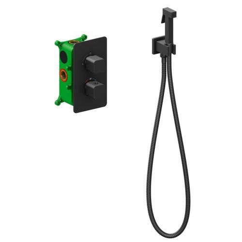 Смеситель с гигиеническим душем Timo Petruma 5089/03SM встраиваемый в стену черный