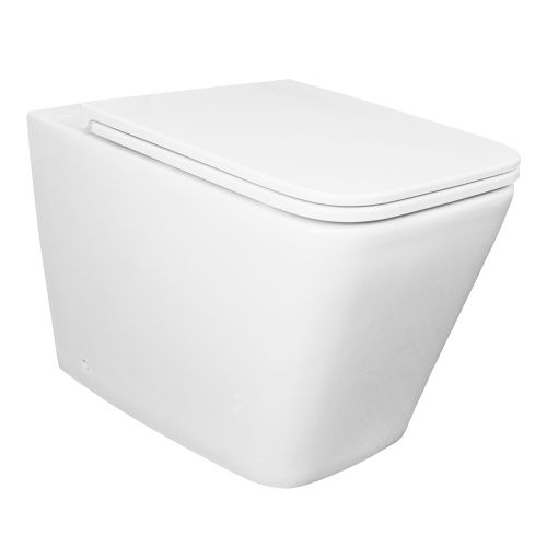 Унитаз приставной Azario Teramo AZ-003D-NR белый с сиденьем микролифт безободковый каскадный смыв