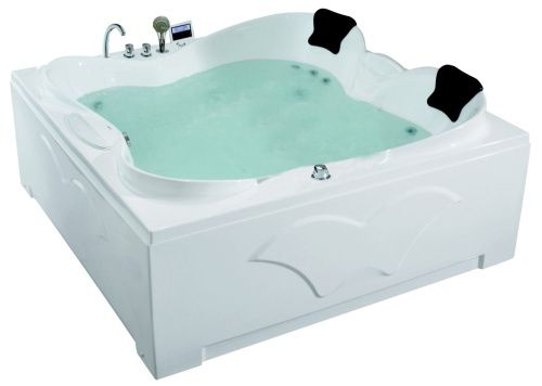 Ванна акриловая гидромассажная Gemy G9089 O R 185х185 пристенная квадратная с каркасом