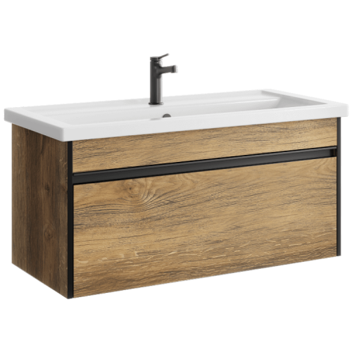 Тумба под раковину Aqwella Y URB0110DB 100х40 подвесная цвет коричневый