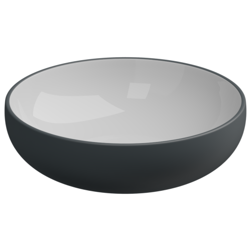 Раковина керамическая GSG Ceramic Design Easy EALAVRO45BI000/028 50х50 накладная цвет белый/черный без отверстий под смеситель