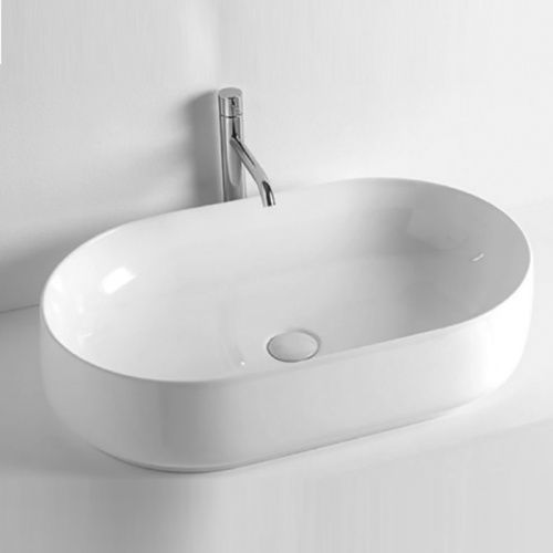 Раковина керамическая Kerasan F10 460601 70 см накладная цвет белый без отверстий под смеситель