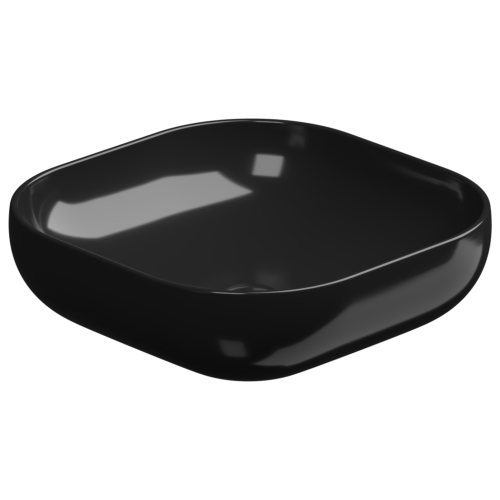 Раковина керамическая GSG Ceramic Design Easy EALAVQU45002 50х50 накладная цвет черный без отверстий под смеситель