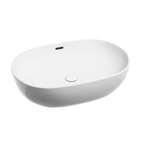 Раковина из сантехнического фарфора Ceramica Nova ELEMENT CN6064 60х40 накладная цвет белый без отверстий под смеситель