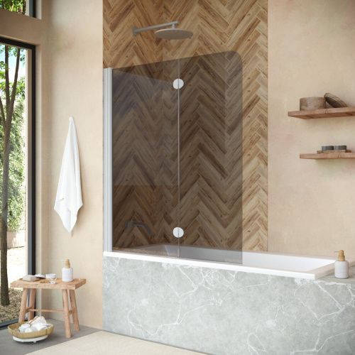 Душевая шторка на ванну Vegas-Glass E2V+E2V NOVO E2V NOVO 120 07 07 L 120х140 стекло тонированное профиль хром ориентация левая