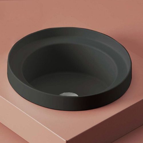 Раковина керамическая Artceram Fuori scala TFL032 17 00 40х40 встраиваемая цвет черный без отверстий под смеситель