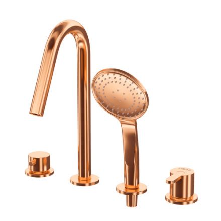 Смеситель Cezares LEAF LEAF-BVDM4-SS на борт ванны розовое золото