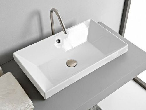 Раковина керамическая Scarabeo Teorema 2.0 5131 60х40 встраиваемая цвет белый без отверстий под смеситель