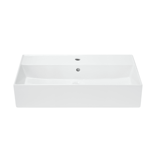 Раковина из сантехнического фарфора Sanita Luxe WB.FN/Novel/80-C/WHT.G/S1 80х40 накладная цвет белый 1 отверстие под смеситель