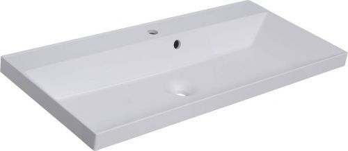 Раковина из искусственного камня Aquanet Орлеан 00179392 100х50 полувстраиваемая цвет белый 1 отверстие под смеситель
