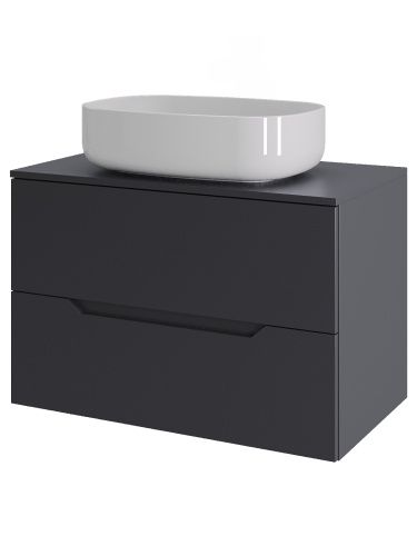 Тумба с раковиной Orange Line Li-70TugMDF+B07-540W 70х50 подвесная цвет серый