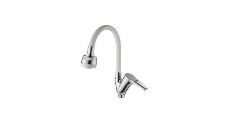 Смеситель для кухни D-Lin D150303-3T на мойку белый/хром