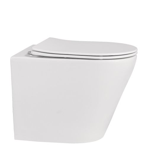 Унитаз приставной Abber Bequem AC1113 белый с сиденьем микролифт безободковый каскадный смыв