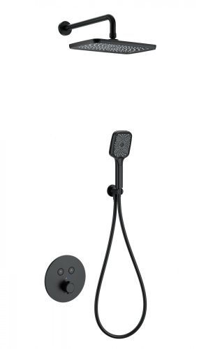 Душевая система Wonzon & Woghand WW-D2017-A-MB встраиваемая в стену цвет черный с термостатом