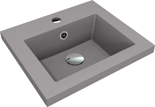 Раковина из искусственного камня Florentina Анита 400 10.150.00400.307 40х40 накладная цвет серый 1 отверстие под смеситель