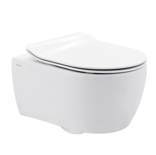 Унитаз подвесной SSWW CT2038V белый с сиденьем микролифт безободковый душевой смыв