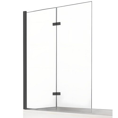 Душевая шторка на ванну New Trendy NEW SOLEO Black P-0043 120х140 стекло прозрачное профиль черный ориентация левая