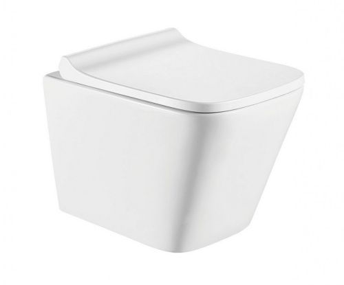 Унитаз подвесной CeramaLux 5171 белый с сиденьем микролифт каскадный смыв
