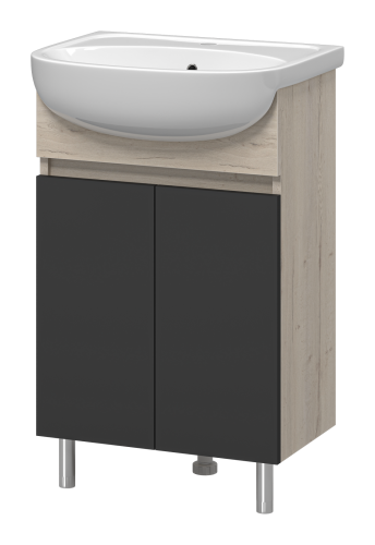 Тумба под раковину Misty Поло О-Пол07060-0142ДП 50х30 напольная цвет серый/бежевый