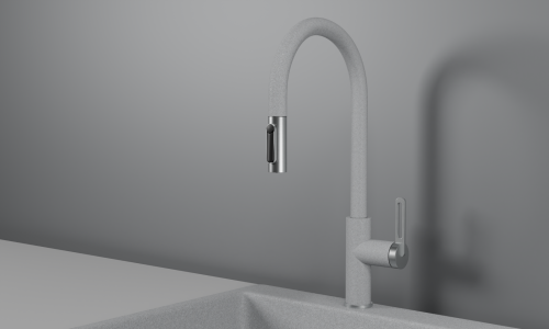 Смеситель для кухни Granula 8168, БАЗАЛЬТ на мойку серый