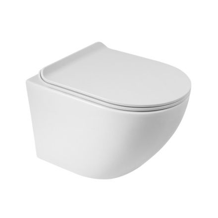 Чаша унитаза подвесная BelBagno SFERA-R BB046CHR цвет белый без сиденья безободковая каскадный смыв