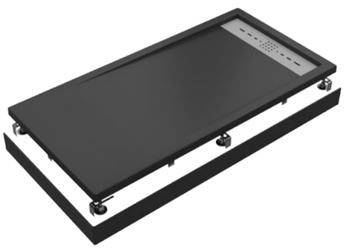 Душевой поддон из искусственного камня Good Door Stella ЛП00155 100х70 черный без каркаса