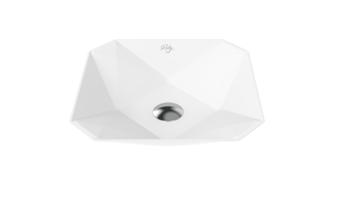 Раковина из сантехнического фарфора Creavit Ruby RB040-00MB42E-0000 40х40 накладная цвет белый