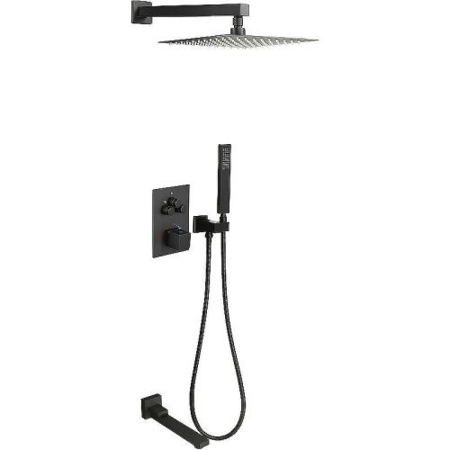 Душевая система ALMAes Khabur TVZ-0897 встраиваемая в стену цвет черный с термостатом