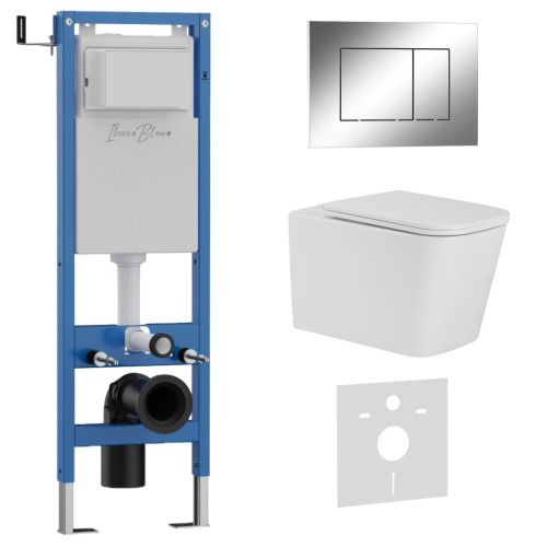 Комплект унитаз с инталляцией и клавишей смыва Iberica Blanca TOLEDO ALTO IB.001M.TLA.234.852