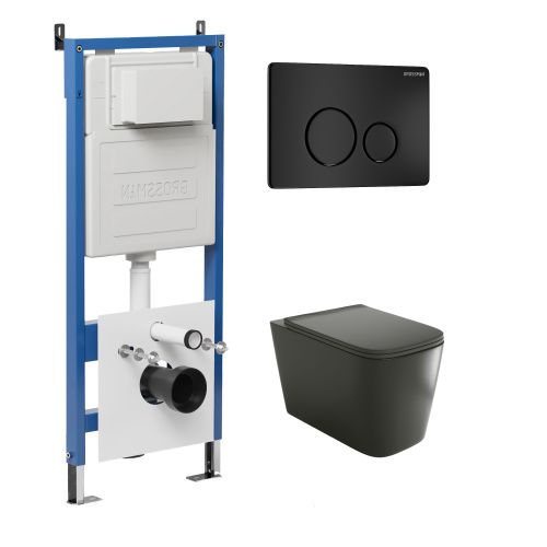 Инсталляция + кнопка смыва + унитаз Grossman Style 97.4441BMS.05.21M