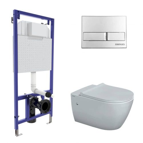 Комплект унитаз с инталляцией и клавишей смыва Berges NOVUM 043216