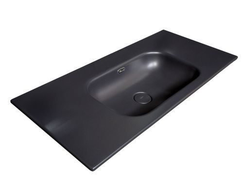 Раковина керамическая Armadi Art Vallessi 838-100-A без отв 100х50 накладная цвет черный без отверстий под смеситель