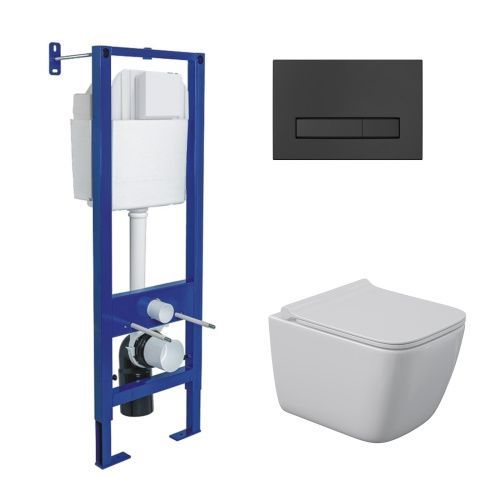 Комплект унитаз с инталляцией и клавишей смыва Berges АТОМ Line 043362