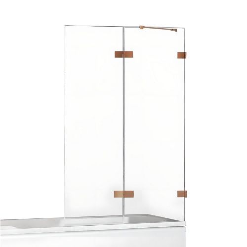 Душевая шторка на ванну New Trendy AVEXA Copper brushed EXK-3811 110х150 стекло прозрачное профиль медь ориентация правая