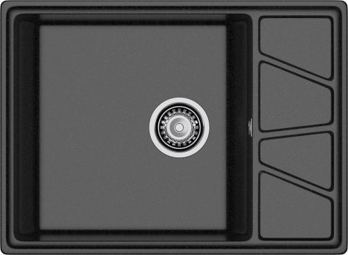 Кухонная мойка Granfest Vertex V-680L черный 70х50 цвет черный поверхность матовая