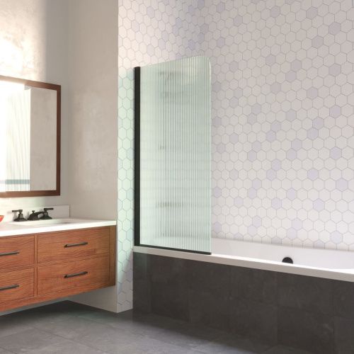 Душевая шторка на ванну Vegas-Glass EV LUX EV LUX 60 02М Moru L 60х150 стекло рифленое профиль черный ориентация левая