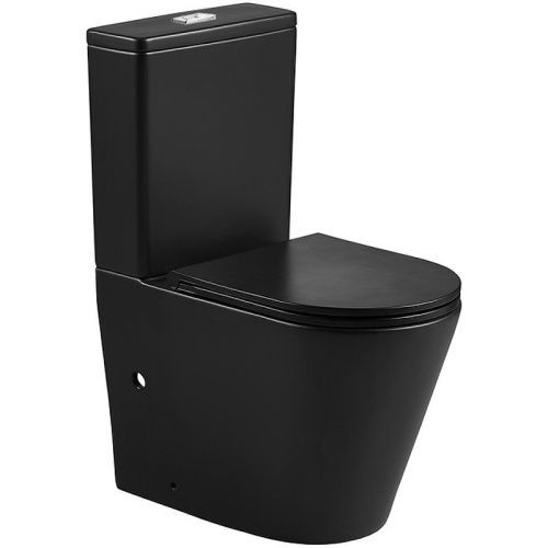 Унитаз напольный с бачком WeltWasser WW SALZBACH 001 GL-BL (10000011165) черный с сиденьем микролифт безободковый душевой смыв
