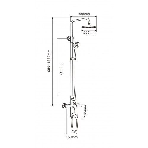 Душевая стойка Melana 1003P настенная цвет хром - фото 2