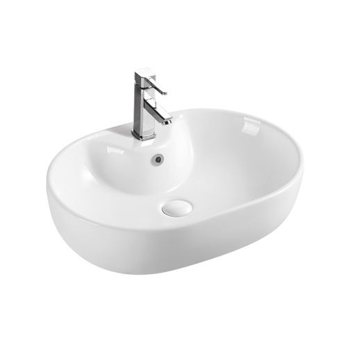 Раковина из сантехнического фаянса Azario AZ-2193 60х40 накладная цвет белый 1 отверстие под смеситель