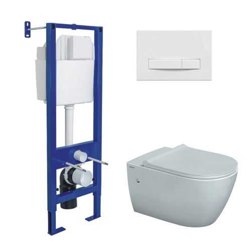 Комплект унитаз с инталляцией и клавишей смыва Berges АТОМ Line 043352