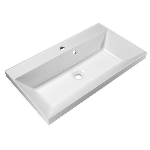 Раковина из искусственного камня BelBagno BB800/450-LV-MR-AST 80х50 накладная цвет белый 1 отверстие под смеситель